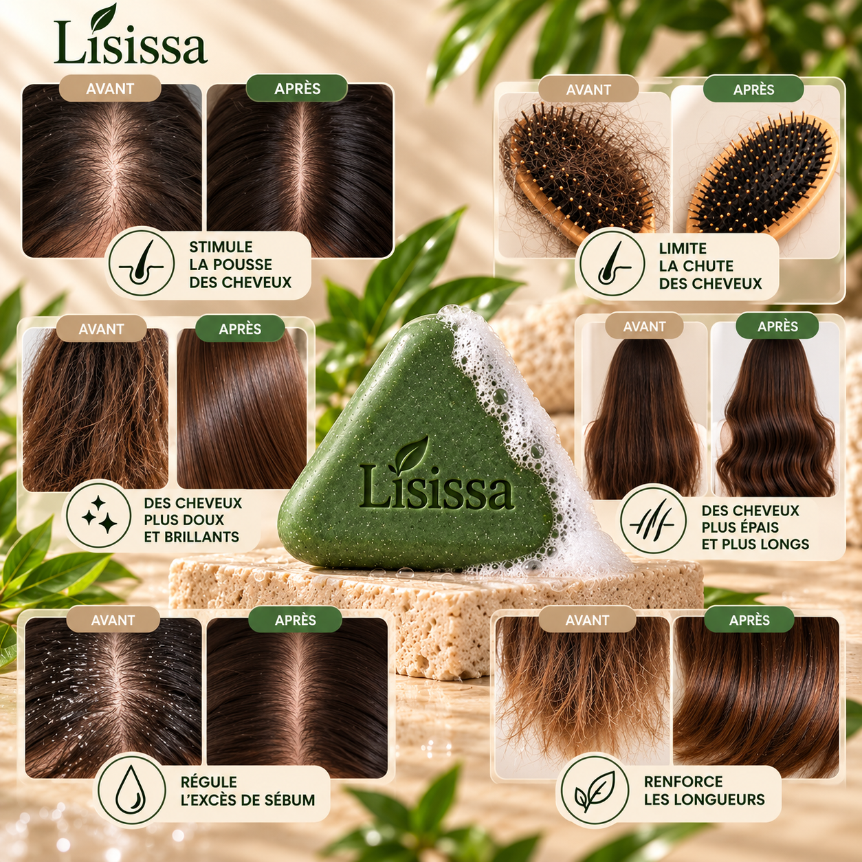 Pack Lisissa de 3 shampooings solides