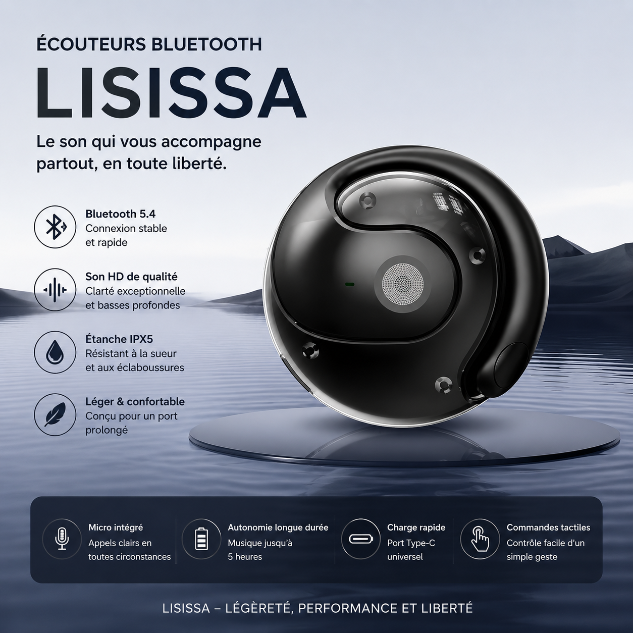 Ecouteurs Bluetooth IA de traduction