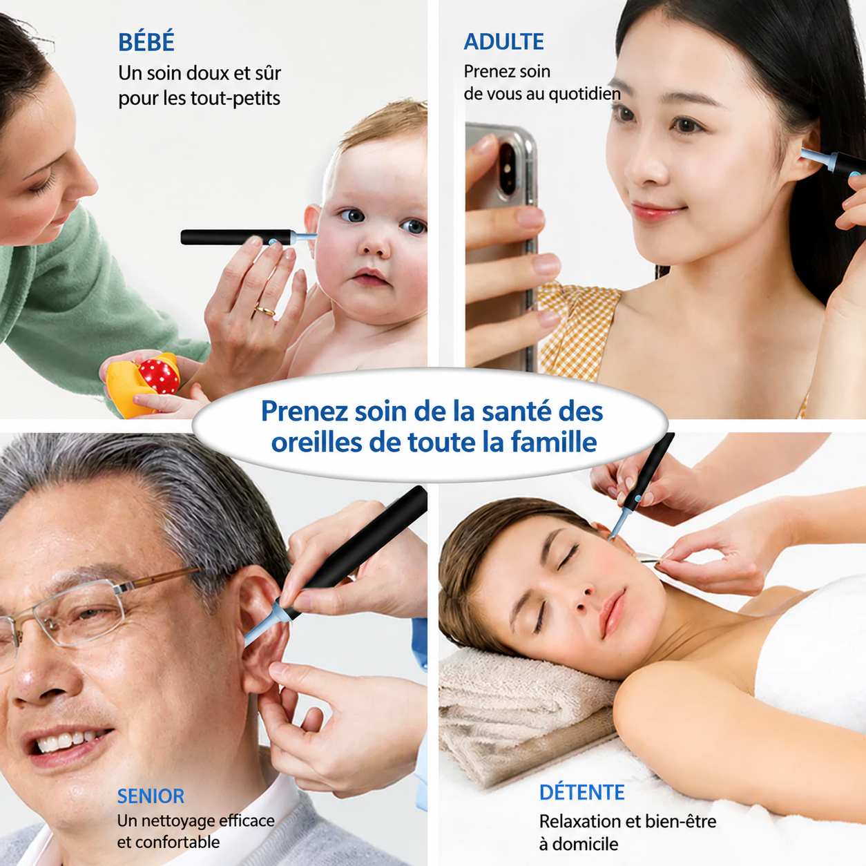 Nettoyeur d'oreille révolutionnaire avec caméra