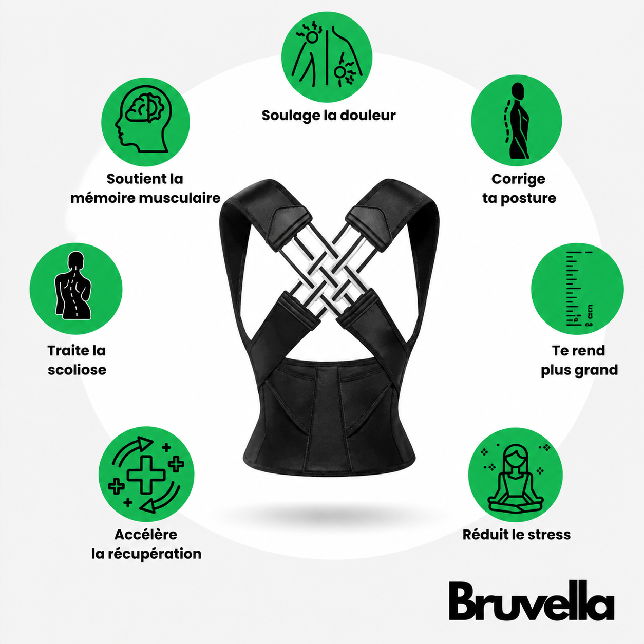 Ceinture Bruvella™ – Soulage les douleurs dorsales et améliore la posture