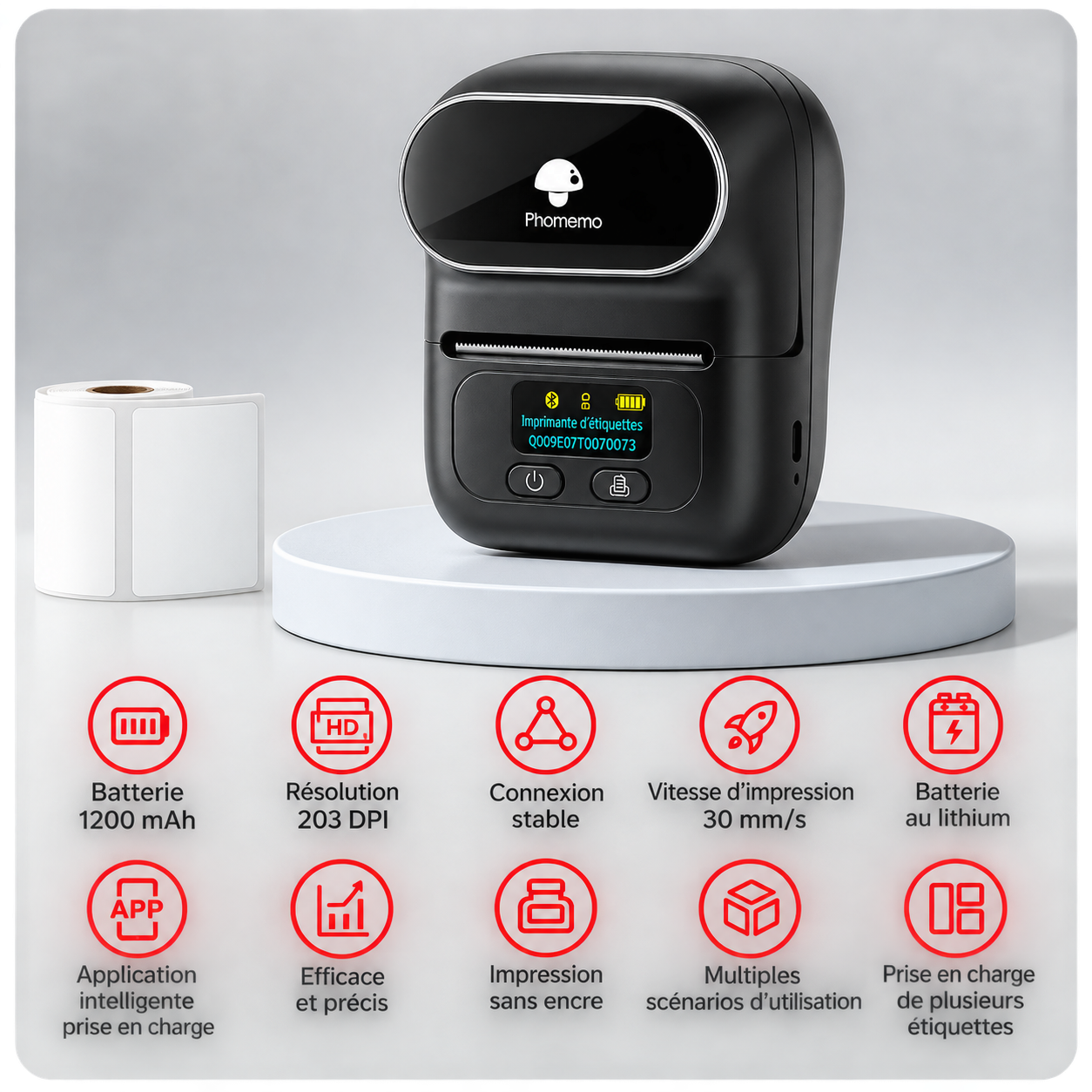 Phomemo M110 Étiqueteuse thermique portable pour entreprise