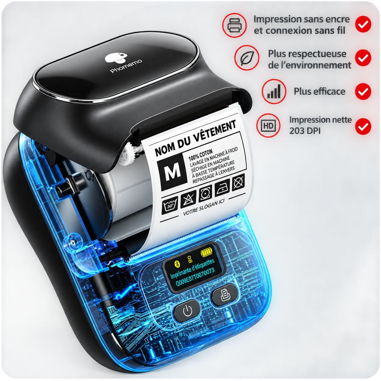 Phomemo M110 Étiqueteuse thermique portable pour entreprise