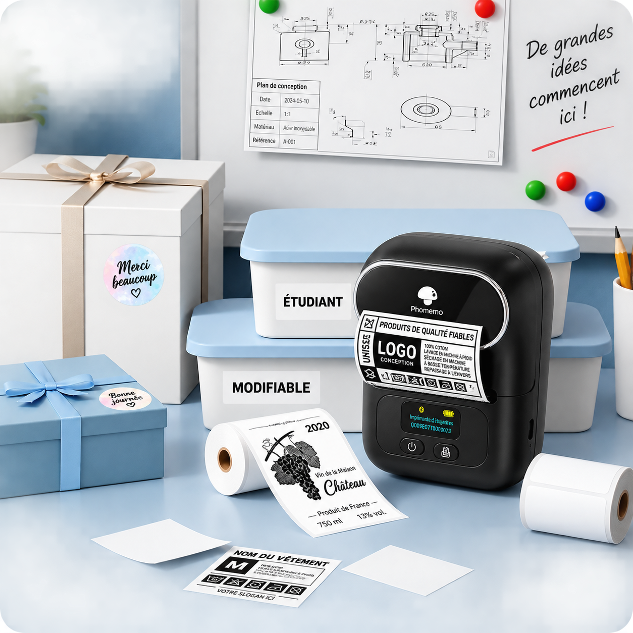 Phomemo M110 Étiqueteuse thermique portable pour entreprise