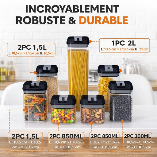 7 boîtes alimentaires hermétiques + 24 étiquettes élégantes ✨.