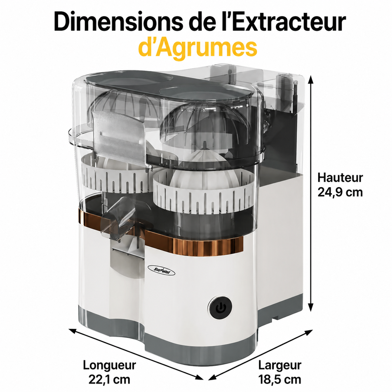 Presse-agrumes automatique à double tête