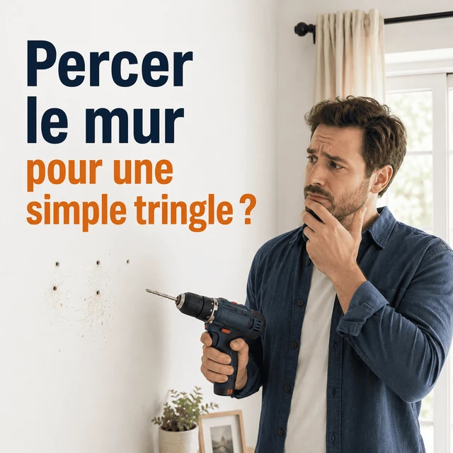 Supports de Tringle Ultra-Résistants Sans Perçage Installez Vos Rideaux Sans Menuisier