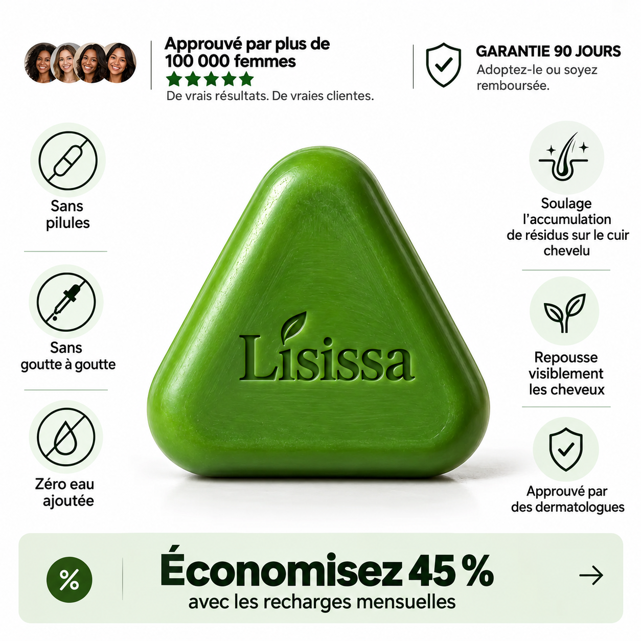 Pack Lisissa de 3 shampooings solides