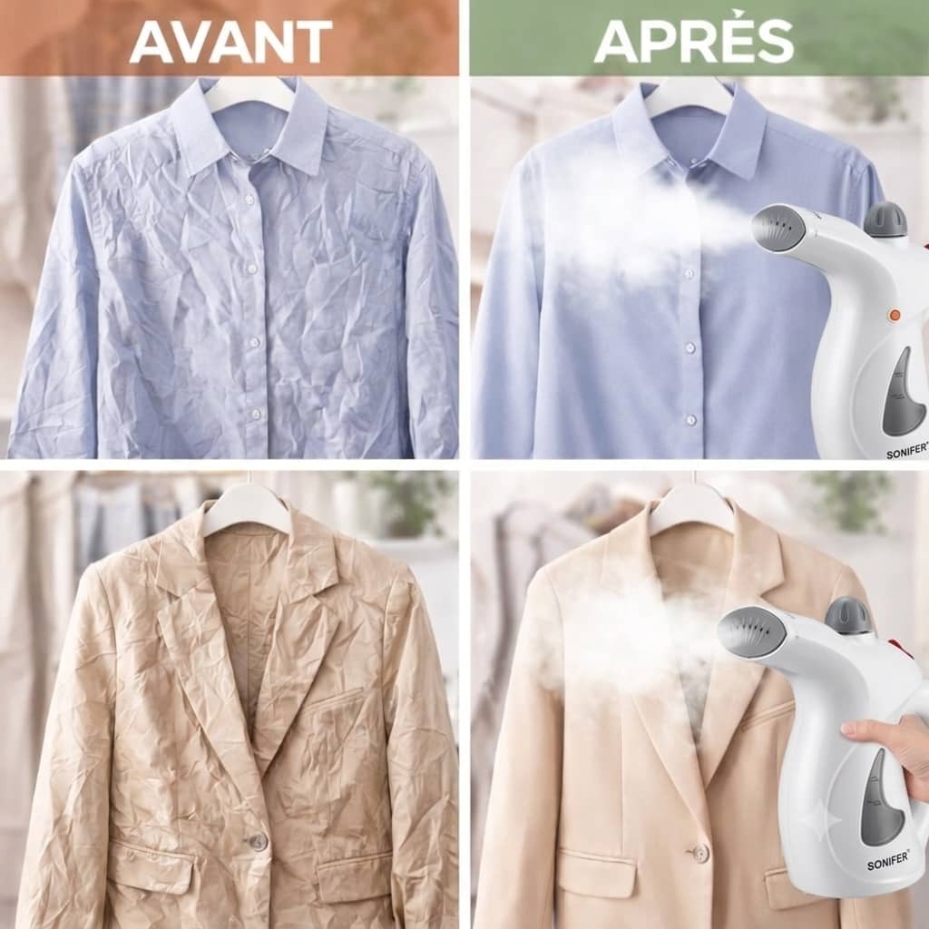 Défroisseur à vapeur avec double multifonction