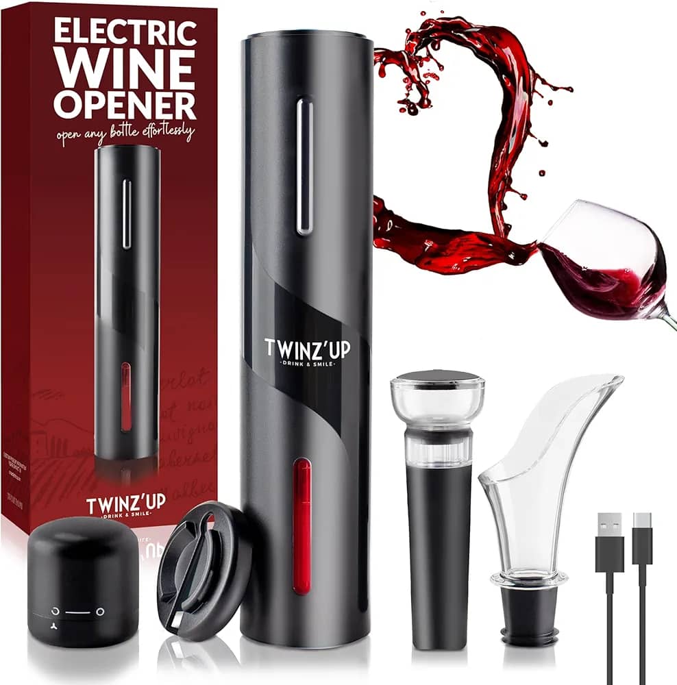 🍷 COFFRET OUVRE-VIN ÉLECTRIQUE 4 PIÈCES
