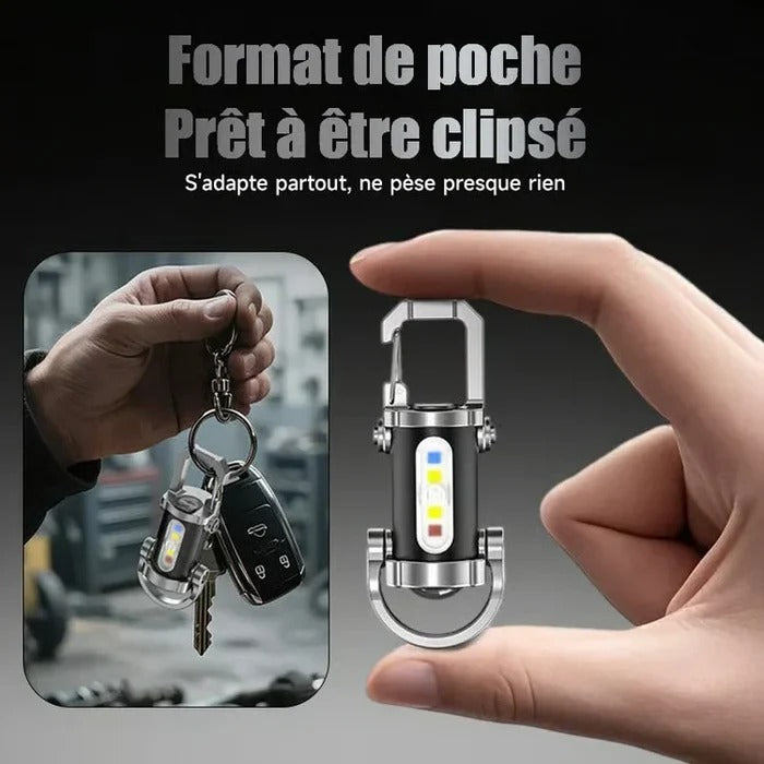 KeyLight Power™ – Pack Duo de 2 Mini Lampes Porte-clés Multifonctions LED & Powerbank