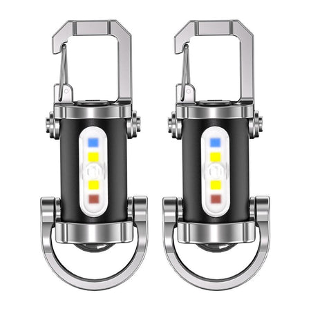 KeyLight Power™ – Pack Duo de 2 Mini Lampes Porte-clés Multifonctions LED & Powerbank